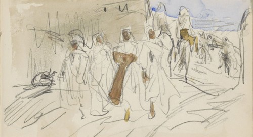 Street with figures in Biskra, 1922. Creator: Marius Bauer.