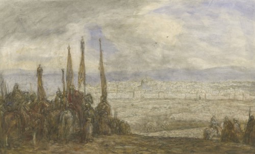 Turkish army in front of Jerusalem, c.1877-c.1932. Creator: Marius Bauer.