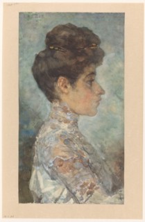 Portrait of Lizzy, in profile to the right, 1874-1918. Creator: Martinus van Andringa.