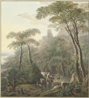 Landscape with Shepherds and Milkmaid, 1700-1800. Creator: N Lamme.
