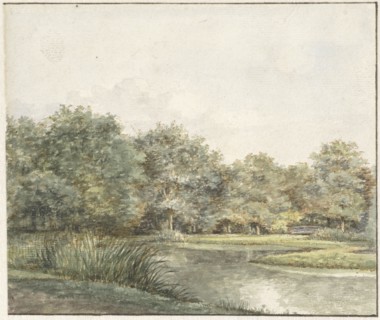 Landscape with trees by the water, 1821. Creator: Pieter Ernst Hendrik Praetorius.