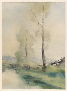 Poplars by a stream, 1867-1931. Creator: Pieter H.J.J. Ras.