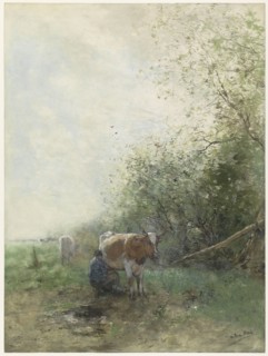 Milking time, 1844-1910. Creator: Willem Maris.