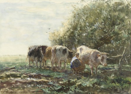 The Milking Pen, 1854-1910. Creator: Willem Maris.