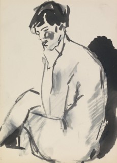 Seated Female Nude, c.1915-1934. Creator: Isaac Lazerus Israels.