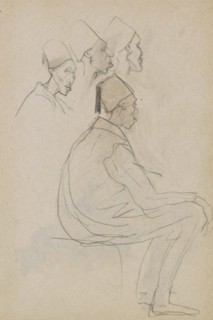 Seated man with a fez, 1896. Creator: Marius Bauer.