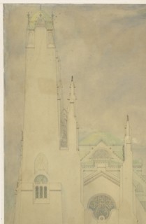 Design for a church, 1877-1932. Creator: Marius Bauer.