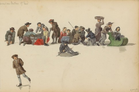 Figures in seventeenth-century clothing, 1882. Creator: Cornelis Springer.