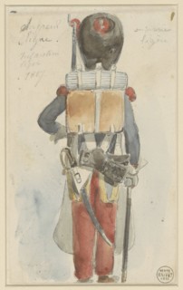 Sketch of military uniform, 1827. Creator: Auguste Raffet.