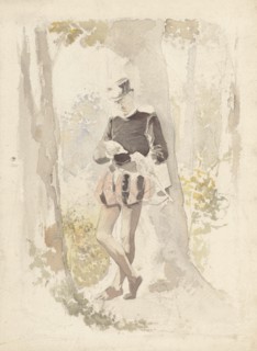 Standing young man reading a letter, 1854-1914. Creator: Albert Neuhuys.