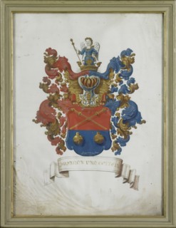 The coat of arms of Susanna van Collen (1692-1745), wife of Jacob Feitama, 1725-1774. Creator: Anon.
