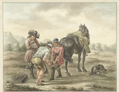 Farrier in landscape, 1741-1820. Creator: Abraham Delfos.