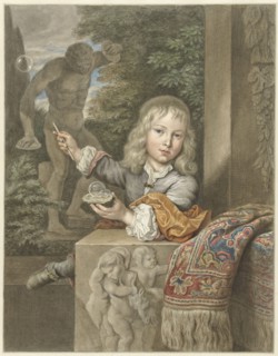 Bubble -blowing boy, 1741-1820. Creator: Abraham Delfos.