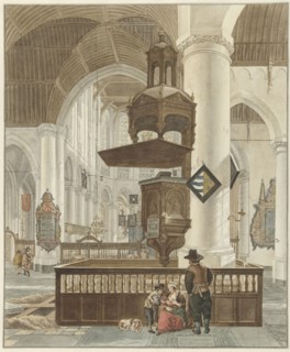 The Great Church in The Hague, 1776. Creator: Abraham Delfos.
