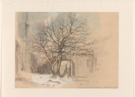 Court of the Sint Antoniusklooster in Maastricht, in winter, 1837. Creator: Alexander Schaepkens.