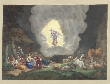 The proclamation to the shepherds, 1700-1800. Creator: Anon.