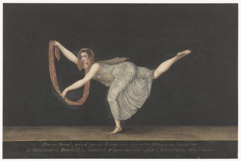 Dancer Annette Köbler performing the Pas-de-Shawl, 1812. Creator: Bartholomeus Ziesenis.