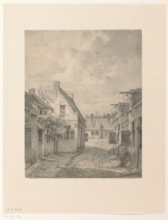 Village street with low houses, 1796-1870. Creator: Bruno van Straaten.