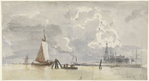 View of the IJ in Amsterdam, 1827-1892. Creator: Everhardus Koster.