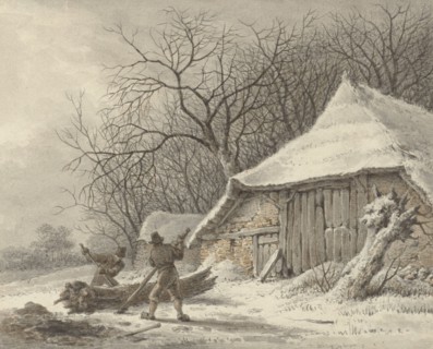 Winter landscape with farm at the Voorbroek in Terborg, 1788-1835. Creator: François Joseph Pfeiffer.