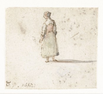 Standing woman, seen from behind, 1633-1687. Creator: Gillis Neyts.