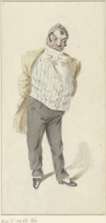 Caricature of a standing man, 1809-1877. Creator: Henry Bonaventure Monnier.