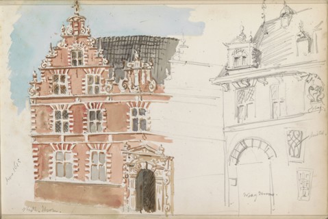 City Hall And De Waag in Hoorn, 1862-1867. Creator: Isaac Gosschalk.