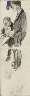 Standing man, possibly next to a cobbler, 1875-1934. Creator: Isaac Lazerus Israels.