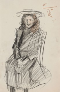 Girl with hat, 1875-1934. Creator: Isaac Lazerus Israels.