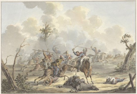 Attack between Cossacks of Crimea and French Riding Artillery, 1817. Creator: Jan Antony Langendijk.