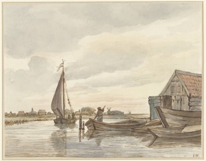 Boats on a canal, 1776-1822. Creator: Jan Hulswit.