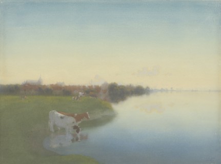 Bank of the IJssel near Hattem, 1867-1919. Creator: Jan Voerman I.