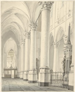 View in the Nieuwe Kerk in Delft, 1819. Creator: Johannes Jelgerhuis.