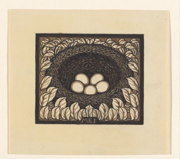 Bird's nest with eggs, 1887-1924. Creator: Julie de Graag.