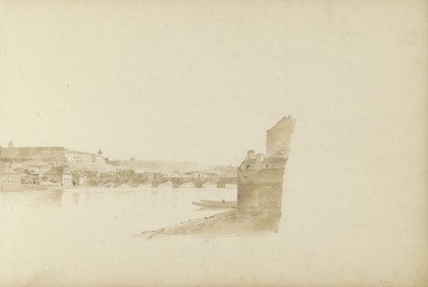 View of Prague with the Charles Bridge over the Moldau, 1820-1896. Creator: Kasparus Karsen.