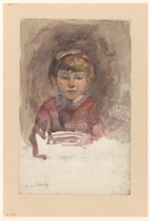 Portrait of a child from the front, 1874-1918. Creator: Martinus van Andringa.