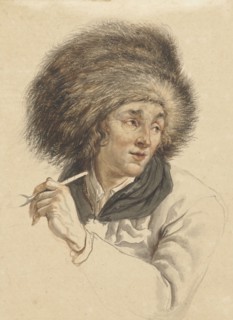 Man with Fur Hat and Pipe, 1763-1826. Creator: Abraham van Strij.
