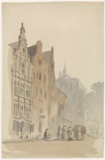 Round Lutheran church and some houses in Amsterdam, 1828-1897. Creator: Adrianus Eversen.