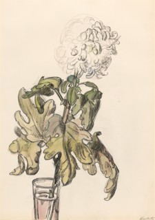Flowering chrysanthemum, in a vase, 1872-1950. Creator: Barbara Elisabeth van Houten.