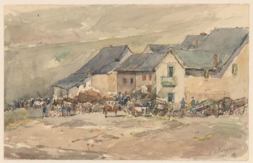 Village scene in Laroche, 1888. Creator: Carel Nicolaas Storm.