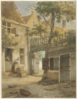 Courtyard in Amsterdam, 1814. Creator: Daniel Kerkhoff.