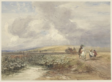 Landscape with travelers, 1793-1859. Creator: David Cox the Elder.