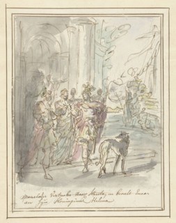 Menelaus leaves for Crete and commends Aeneas to Helena, 1677-1755. Creator: Elias van Nijmegen.