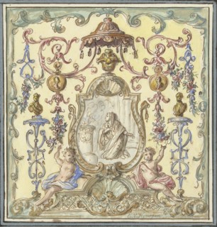 Ornament with sacrificial Vestal Virgin, 1677-1755. Creator: Elias van Nijmegen.
