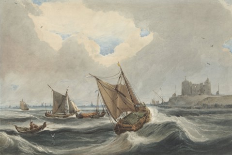 Ships at the port of Vlissingen, 1814. Creator: Francois Louis Thomas Francia.