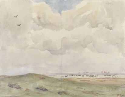 Dune landscape with herd, 1872-1944. Creator: Frans Smissaert.