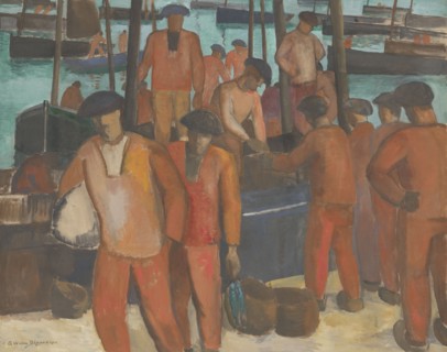 Port at Douarnenez, c.1920-c.1924. Creator: Gerrit van Blaaderen.