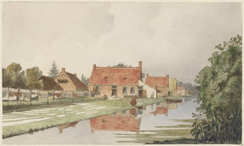 Bleacheries near a canal, 1820-1872. Creator: Hendrik Abraham Klinkhamer.