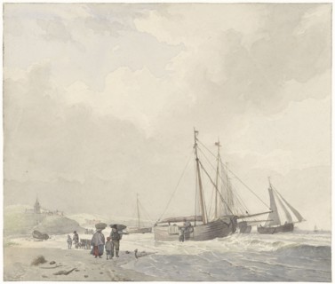 View of the beach at Scheveningen, 1805-1860. Creator: Hendrik van de Sande Bakhuyzen.