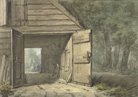 Stable of the De Geleerde Man inn, in Bennebroek, 1802. Creator: Hermanus Numan.